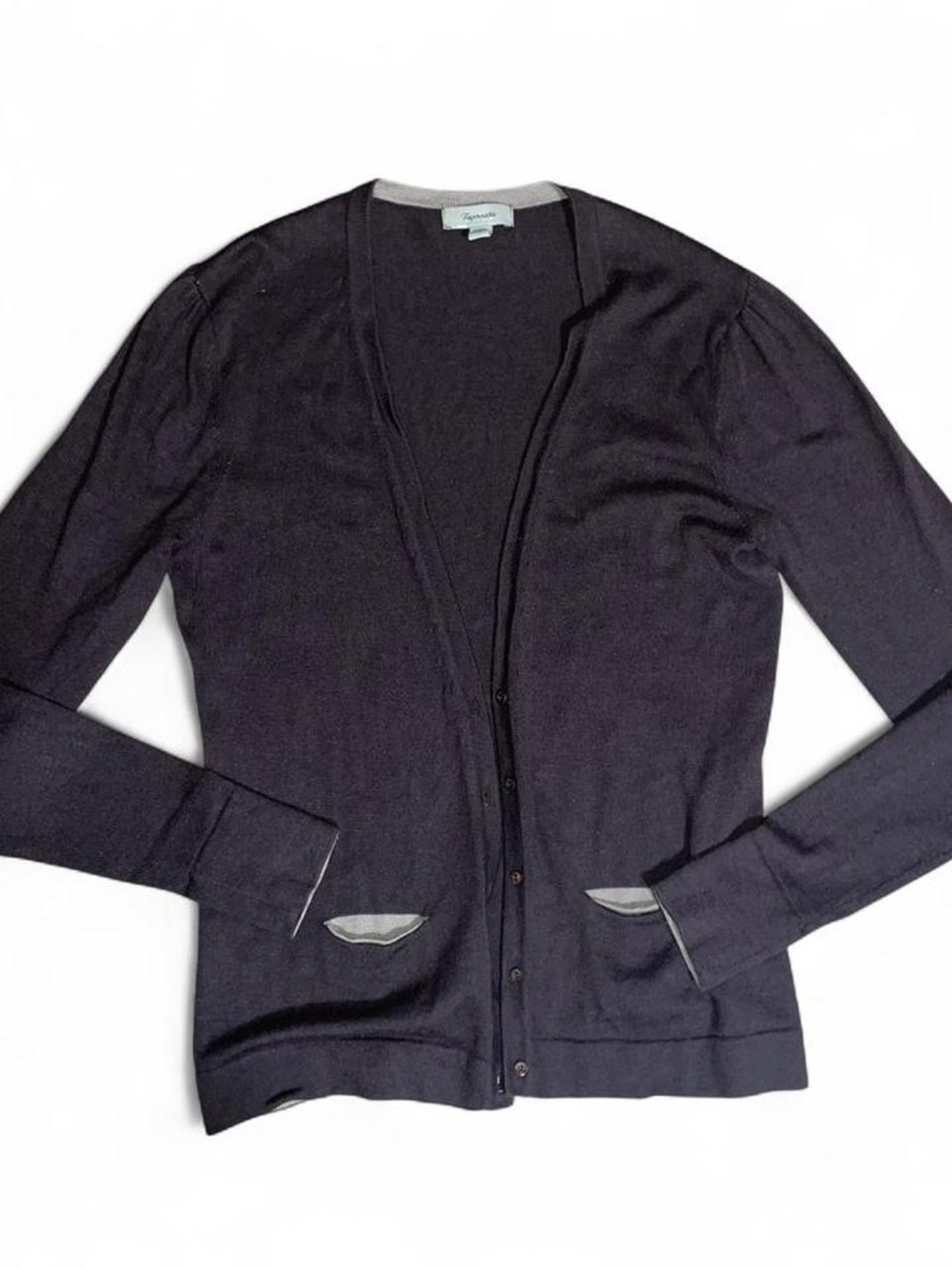 Brown silk & cashmere Faconnable women’s cardigan, size M